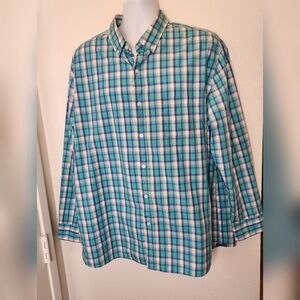 HAWKER RYE Blue Plaid Cotton Long Sleeve Button Up Shirt